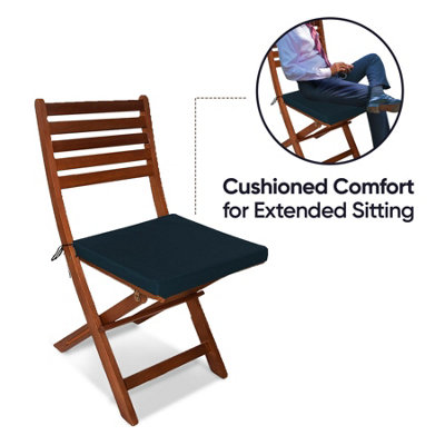 Waterproof Outdoor Fabrics Chairpad 40 x 40 x 4CM - DARK BLUE - 3