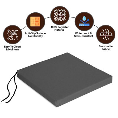 Waterproof Outdoor Fabrics Chairpad 40 x 40 x 4CM - DARK GREY