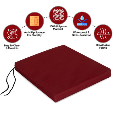 Waterproof Outdoor Fabrics Chairpad 40 x 40 x 4CM - DARK RED