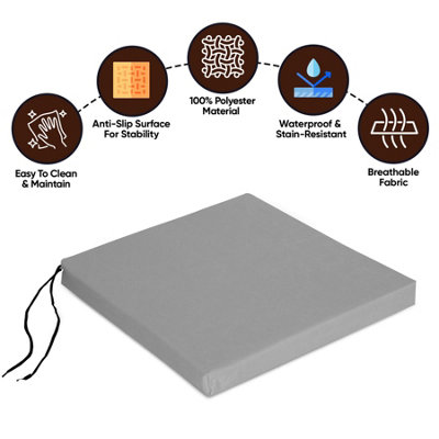 Waterproof Outdoor Fabrics Chairpad 40 x 40 x 4CM - SILVER - 4