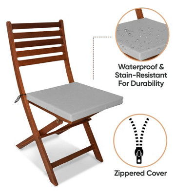 Waterproof Outdoor Fabrics Chairpad 40 x 40 x 4CM - SILVER - 7