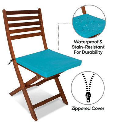 Waterproof Outdoor Fabrics Chairpad 50 x 44 x 4CM - OCEAN BLUE - 8