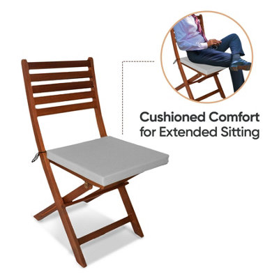 Waterproof Outdoor Fabrics Chairpad 50 x 44 x 4CM - SILVER - 9