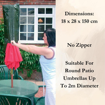 Waterproof Parasol Cover - Garden Umbrella Covers 18 x 28 x 150 cm. Polyethylene Fabric, Waterproof, Windproof