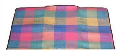 Waterproof Picnic Blanket Carry Bag Pink Tartan