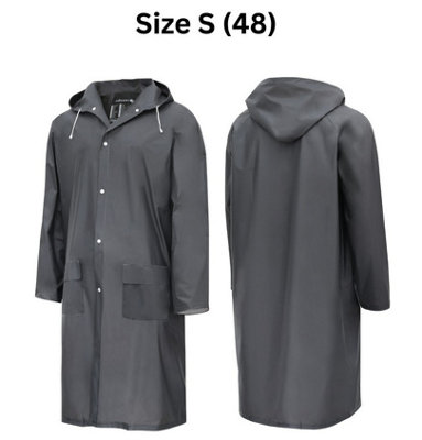 Waterproof PVC Raincoat Unisex Adult Long Rain Jacket Hooded Coat