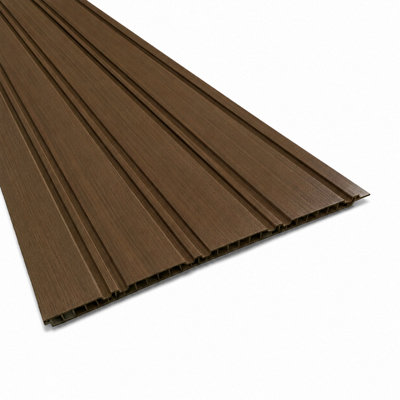 Waterproof PVC Wall Panels In Walnut 30 X 240CM Pack Of 8 Decorative ...