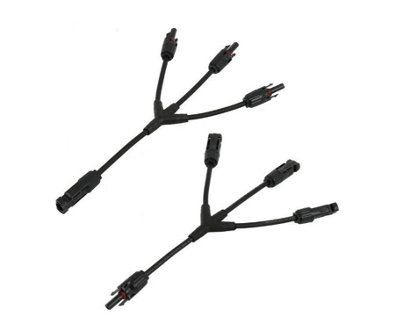 Waterproof Solar Panel Connection Triple Y-Branch Pair, Pack of 5