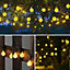 Waterproof Solar Powered Ball Fairy String Light in Warm White 12 Meters 100 LED