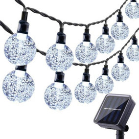 Waterproof Solar Powered Ball Fairy String Light in White 5 Meters 20 LED