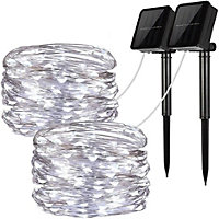 Waterproof Solar Powered Fairy String Light in White 10 Meters 100 LED