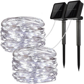Waterproof Solar Powered Fairy String Light in White 20 Meters 200 LED