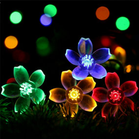 Waterproof Solar Powered Flower Fairy String Light in Multicoloured 7 Meters 50 LED