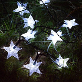 Waterproof Solar Powered Star Fairy String Light in White 10 Meters 60 LED
