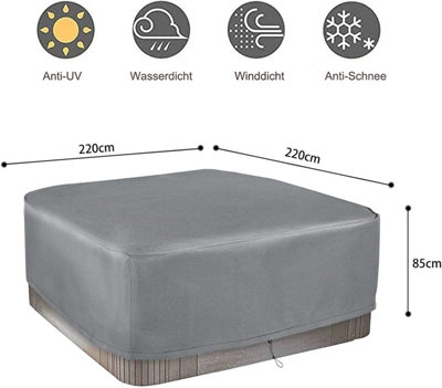 Waterproof square outdoor cover, Spa Protective 210D for Bathtub (220 ...