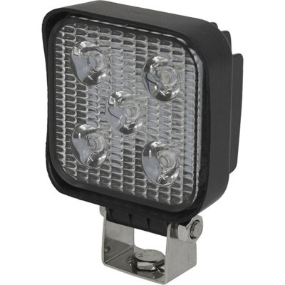 Waterproof Work Light & Mounting Bracket -15W SMD LED - 83mm Square Flash Torch