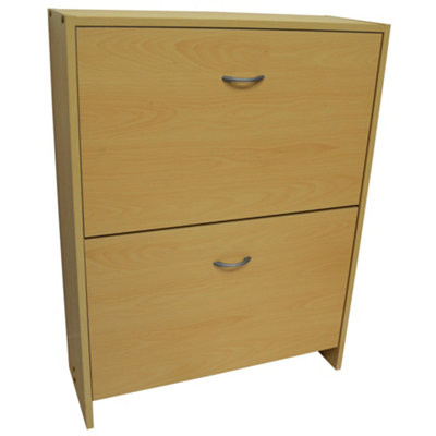 Watsons  2 Drawer Shoe Storage Unit  Beech