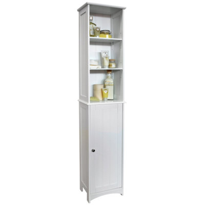 Watsons American Cottage  Tall Bathroom Storage Cupboard With Display Shelves  White Price Comparisons | Compare The Build