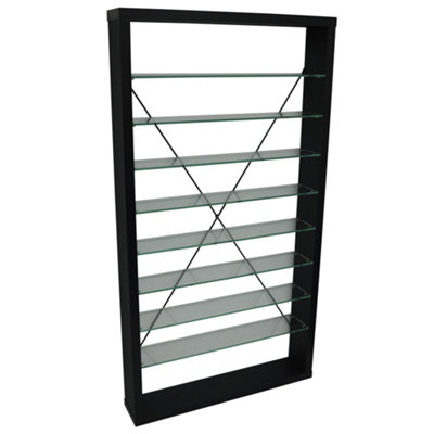 Watsons Arizona  760 Cd  350 Dvds  Bluray  Media Glass Storage Shelves  Black