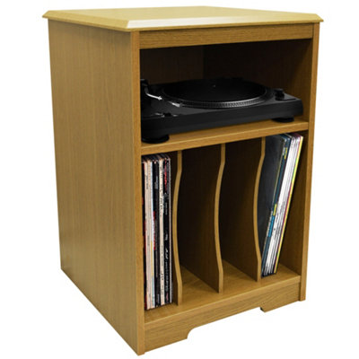 Watsons Audio Turntable Lp Record Vinyl Storage Side End Bedside Table Oak