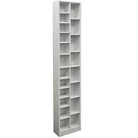 Watsons Block  Tall Sleek 360 Cd  160 Dvds Media Storage Tower Shelves  White