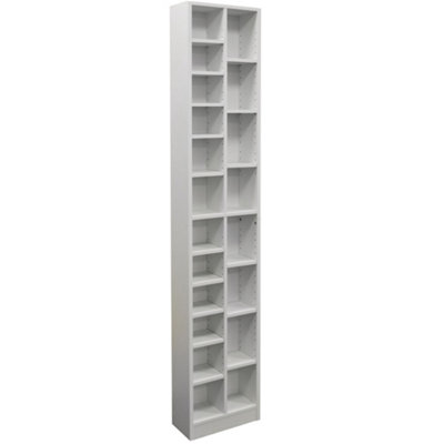 Watsons Block  Tall Sleek 360 Cd  160 Dvds Media Storage Tower Shelves  White