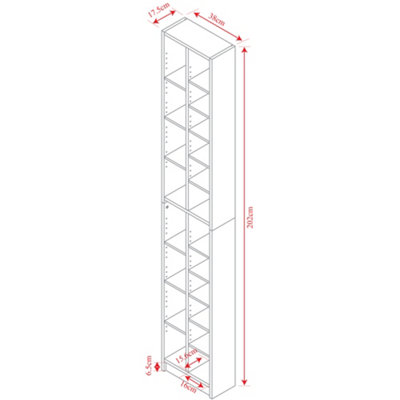 Watsons Block  Tall Sleek 360 Cd  160 Dvds Media Storage Tower Shelves  White