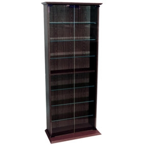 Watsons Boston 116 Dvds 316 Cd Book Storage Shelves Glass Collectable Display Cabinet Dark Oak
