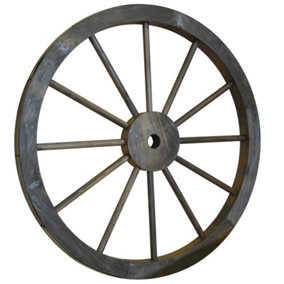 Watsons Cartwheel Decorative Solid Wood Garden Wheel Ornament With Metal Rim