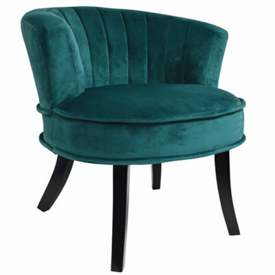 Watsons Clam  Designer Curved Shell Back Accent Occasional Chair  Green  Blue