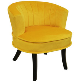 Watsons Clam  Designer Curved Shell Back Accent Occasional Chair  Yellow