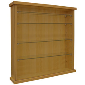 Watsons Collectors Wall Display Cabinet With Four Glass Shelves Beech