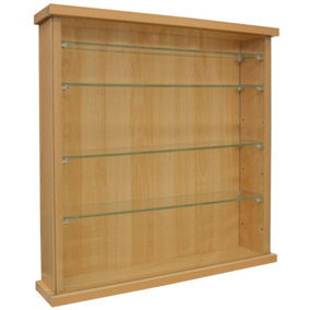 Watsons Collectors Wall Display Cabinet With Four Glass Shelves Oak
