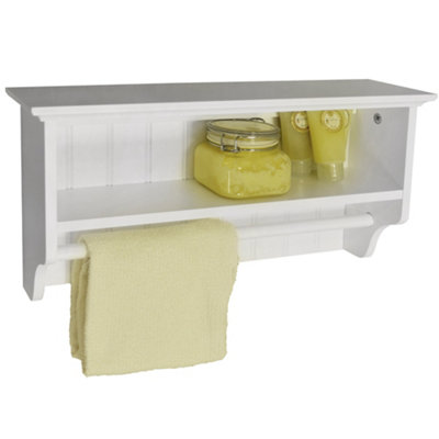 Watsons Colonial Tongue And Groove Wall Mounted Towel Rail With Shelf White Price Comparisons | Compare The Build