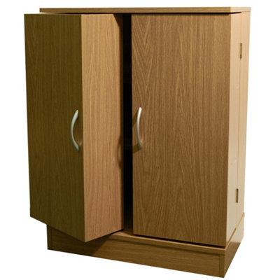 Watsons Columbus  Double Door 324 Cd  213 Dvds Media Storage Cabinet  Oak