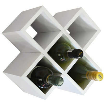 Watsons Cross 6 Bottle Wall Mounted Free Standing Wine Storage Rack White
