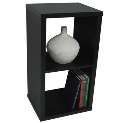 Watsons Cube  2 Cubby Square Display Shelves  Vinyl Lp Record Storage  Black