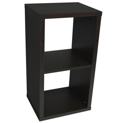 Watsons Cube  2 Cubby Square Display Shelves  Vinyl Lp Record Storage  Dark Oak