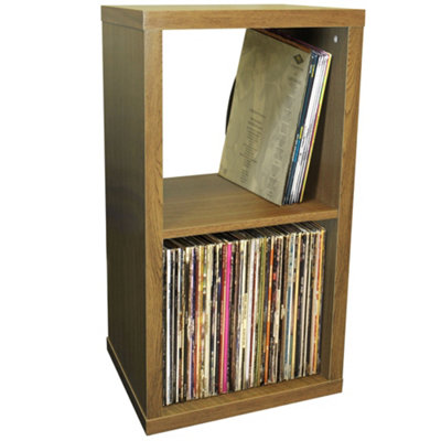 Watsons Cube 2 Cubby Square Display Shelves Vinyl Lp Record Storage Oak