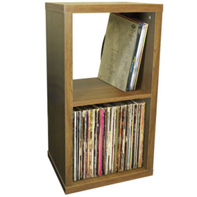 Watsons Cube  2 Cubby Square Display Shelves  Vinyl Lp Record Storage  Oak