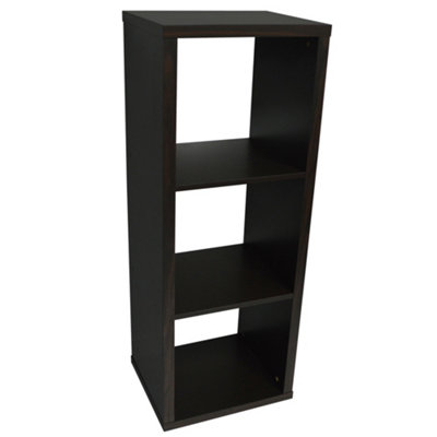 Watsons Cube  3 Cubby Square Display Shelves  Vinyl Lp Record Storage  Dark Oak