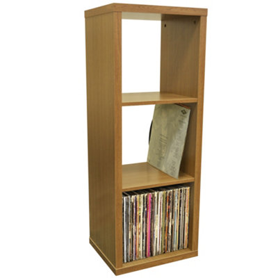 Watsons Cube 3 Cubby Square Display Shelves Vinyl Lp Record Storage Oak