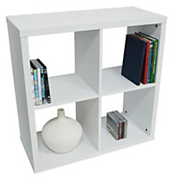 Watsons Cube  4 Cubby Square Display Shelves  Vinyl Lp Record Storage  White