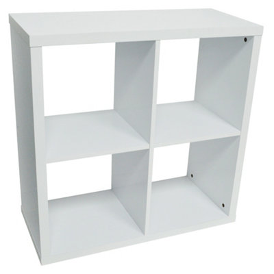 Watsons Cube  4 Cubby Square Display Shelves  Vinyl Lp Record Storage  White