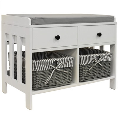 Watsons Double Storage Shoe Storage Bench With Two Drawers And Baskets