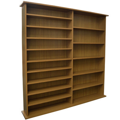 Watsons Extra  1300 Cd  552 Dvds  Large Media Book Storage Shelves  Oak