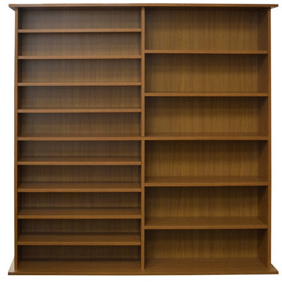 Watsons Extra  1300 Cd  552 Dvds  Large Media Book Storage Shelves  Oak
