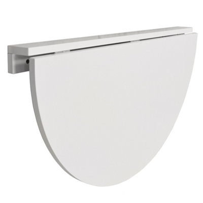 Watsons Hideaway  Folding  Fold Down Dropleaf Wall Mounted Semi Circular Table  White