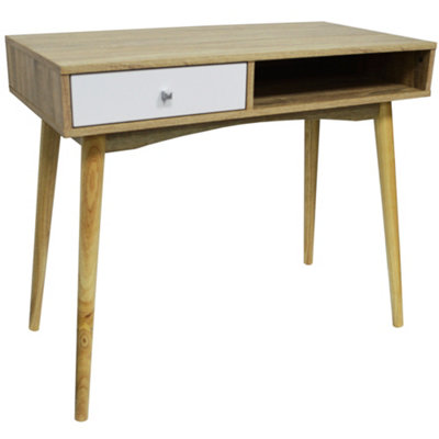 Watsons Industrial  1 Drawer Office Computer Desk  Dressing Table  Oak  White