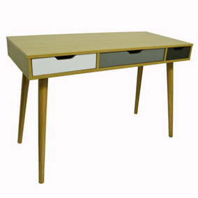 Watsons Industrial  2 Drawer Office Computer Desk  Dressing Table  Beech  Multicoloured